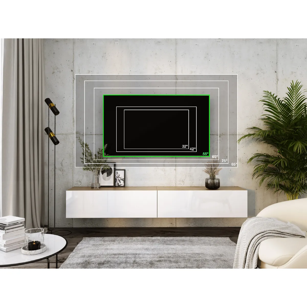 3xeliving Meuble TV suspendu chêne Wotan/blanc