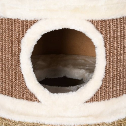 Arranhador de gato em formato de barril com cavernas, marrom