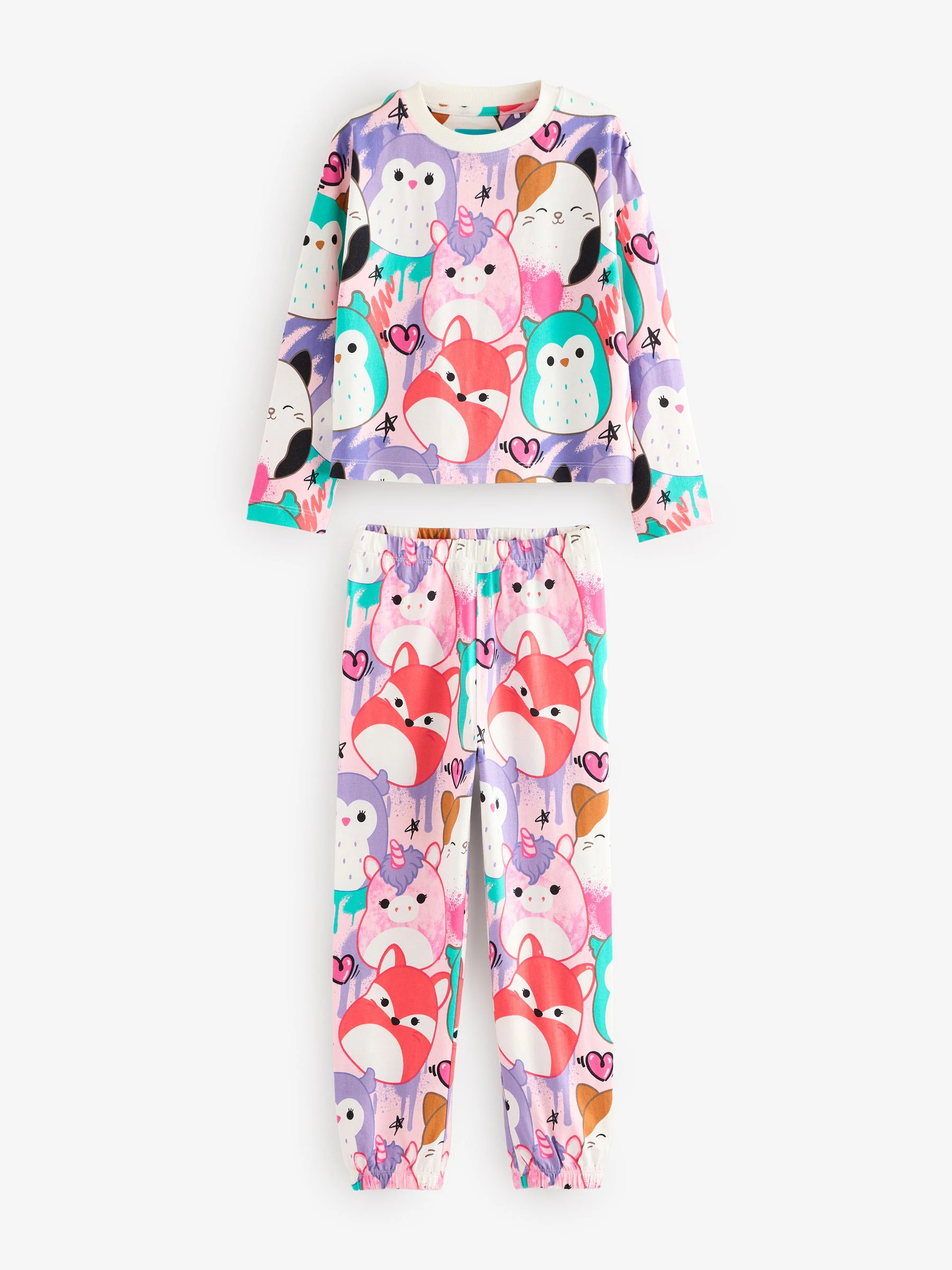 Wit/roze/paars - Squishmallows Pyjamas 2 Pack (5-14yrs)