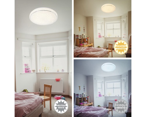 LED plafondlamp 23W 2100 lm 3000/4000/6000 K Ø 38 cm wit + sterrendecor Lichtkleuren schakelbaar via wandschakelaar