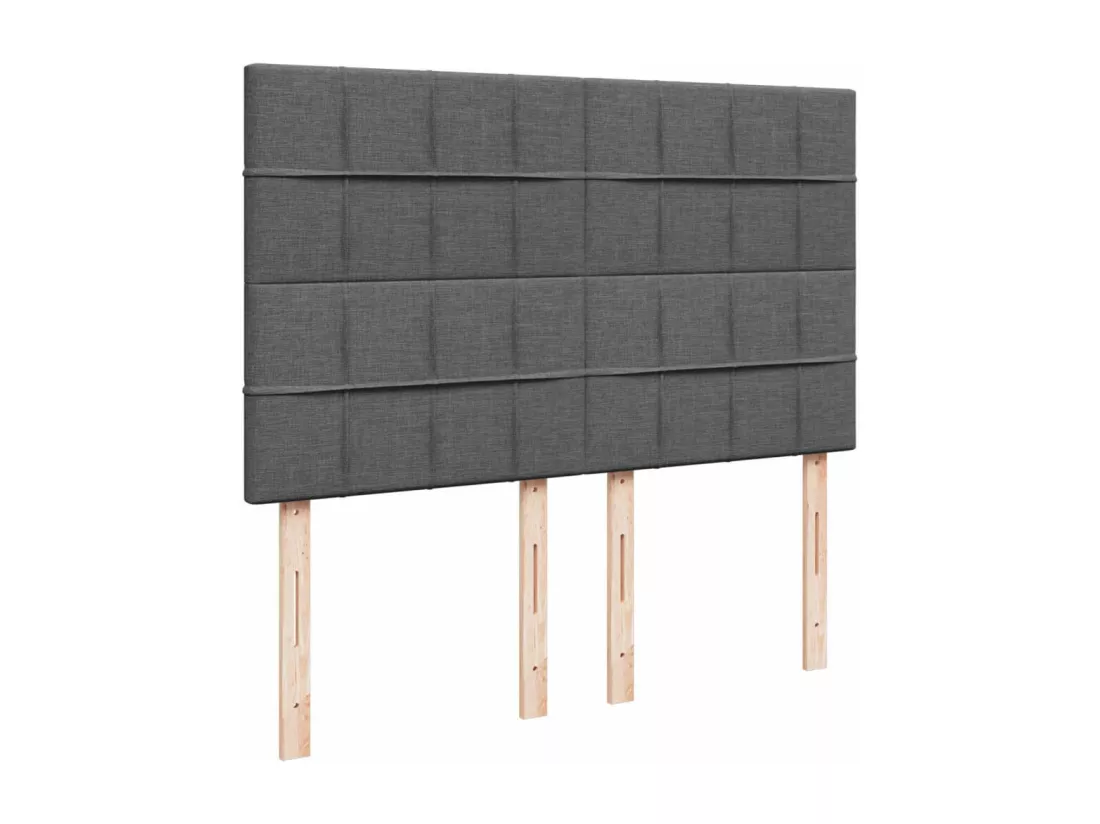 Sommier à lattes de lit avec matelas Gris foncé 140x190cm Tissu