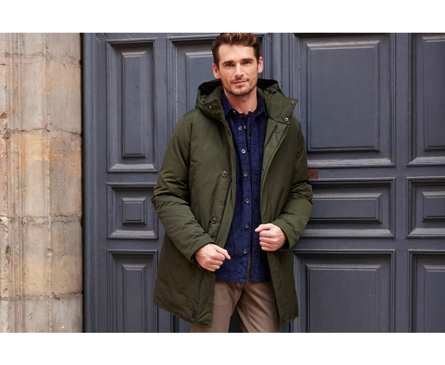 Parka hiver homme doublée plumes Vert Foncé - SOREN III