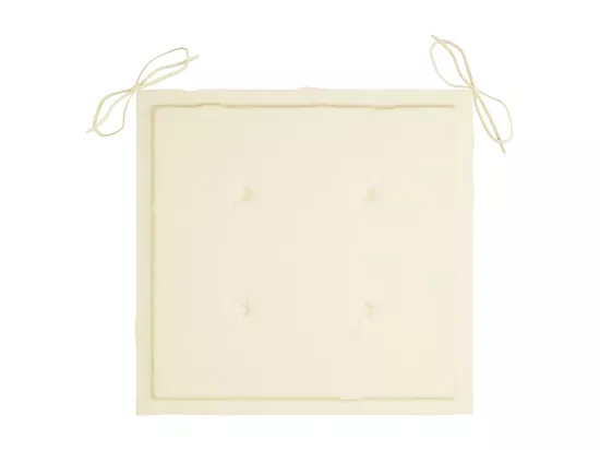 Chaise à bascule avec coussin crème Bois de teck solide