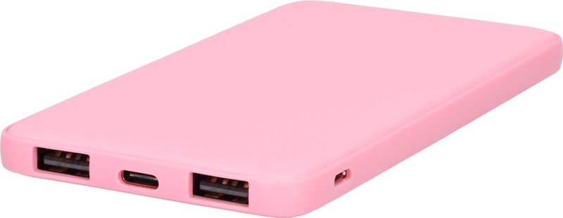 Powerbank - Snellader - Fast charger - LED Batterij display - 2-in-1 - 5000mAh - In- en output van 5V - Roze