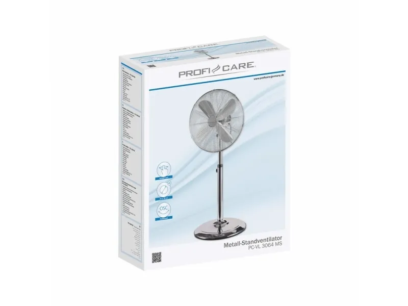 ProfiCare PC-VL 3064 MS - Køleventilator - gulvstående - 40 cm - krom