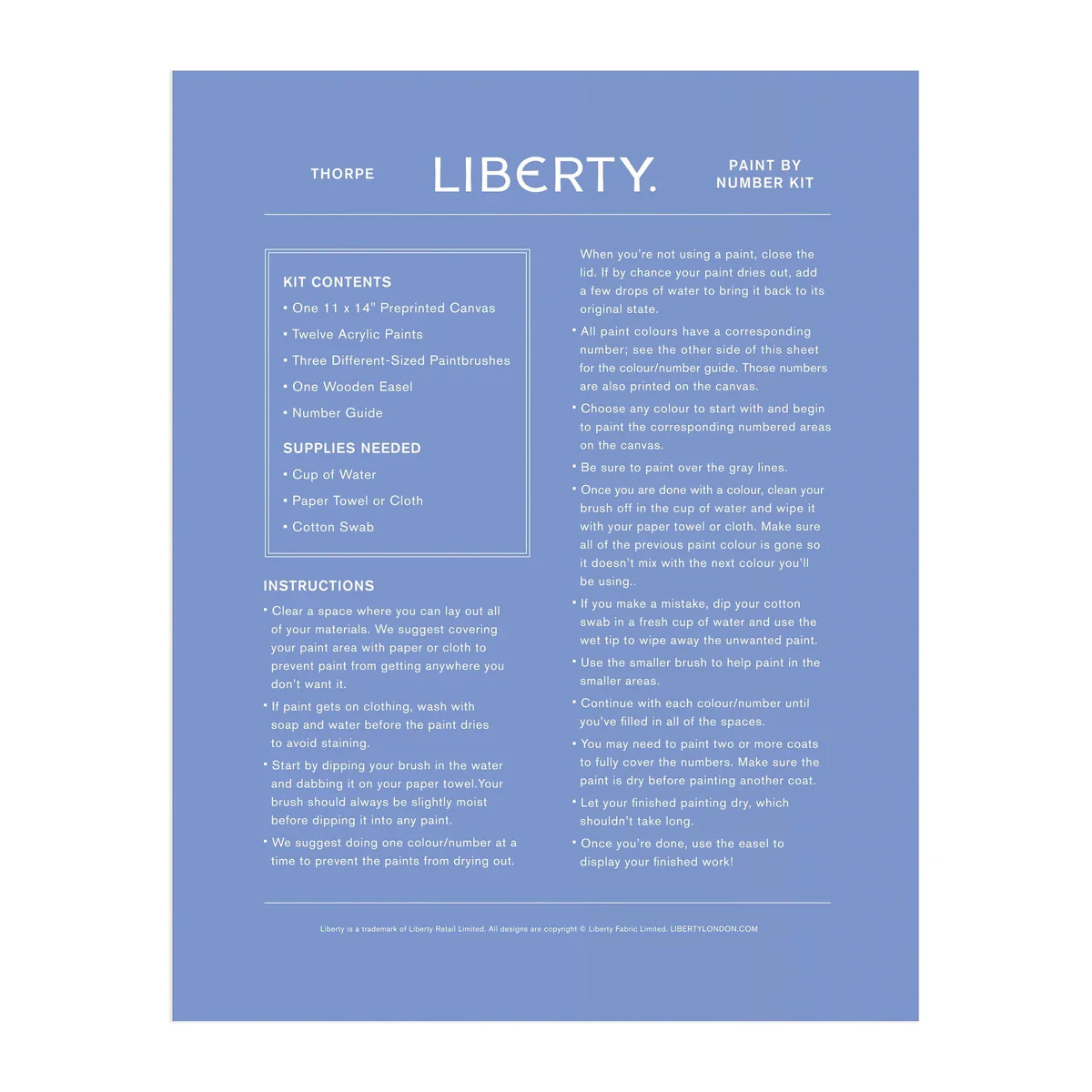 Zik Zak  Liberty Thorpeness Paint by Number DIY-kit