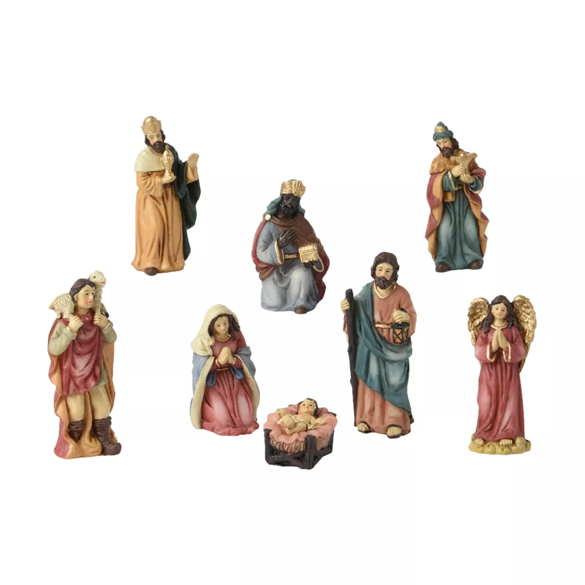 Les 8 santons (Hauteur 9 cm) d'Adélaïde