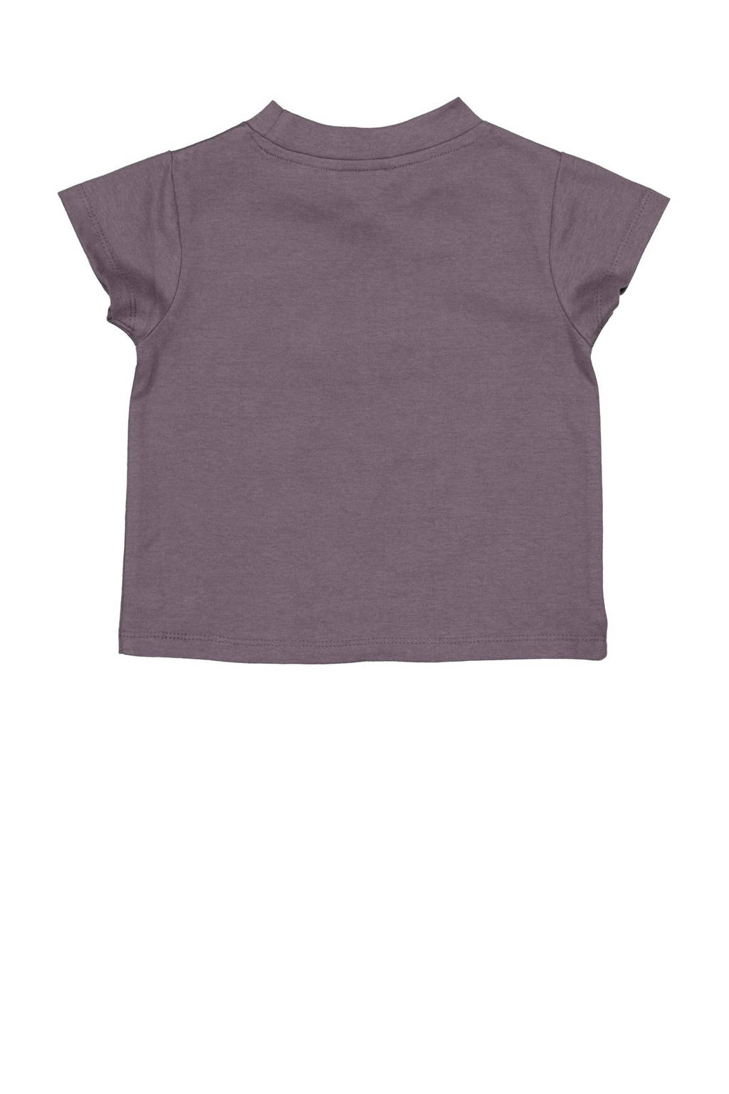 LEVV T-shirt MARLI met tekst donkerpaars