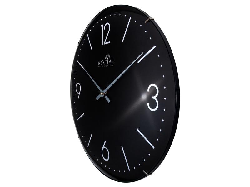 NeXtime Funk-Wanduhr Atomic Ø 35 cm, Schwarz Analoge Wanduhr