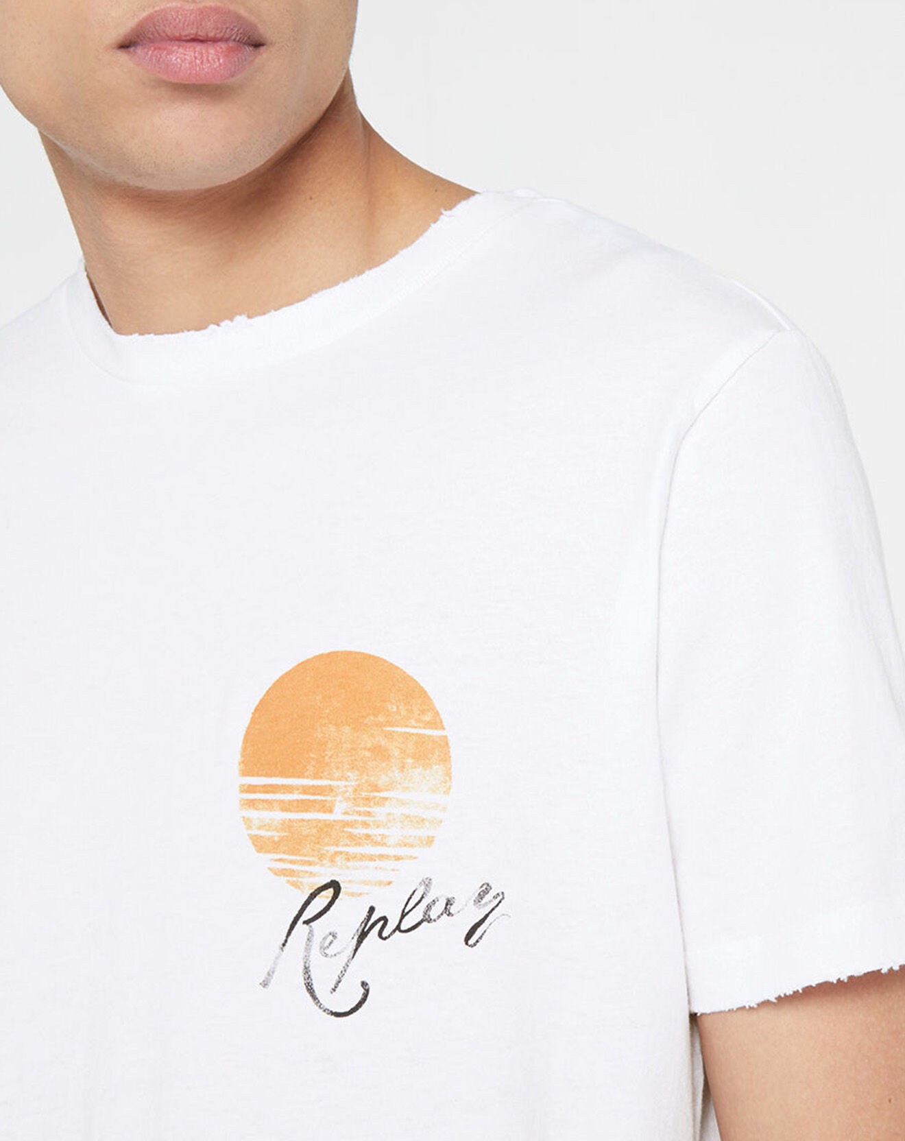 Replay T-Shirt tiger back blanc