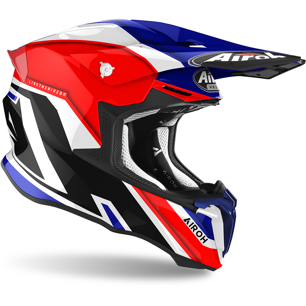 Airoh - Casque Twist 2.0 Shaken Rouge / Bleu / Blanc brillant / Noir Brillant