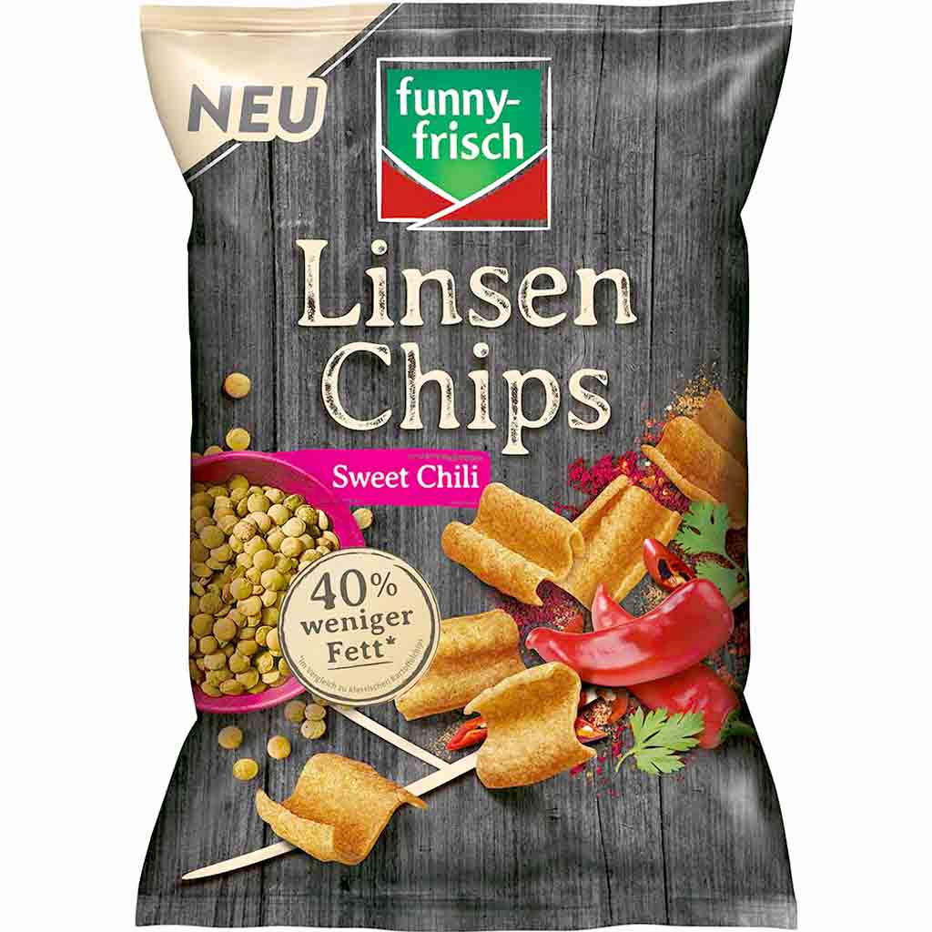 funny frisch Linsen Chips Sweet Chili 90g MHD:10.2.25