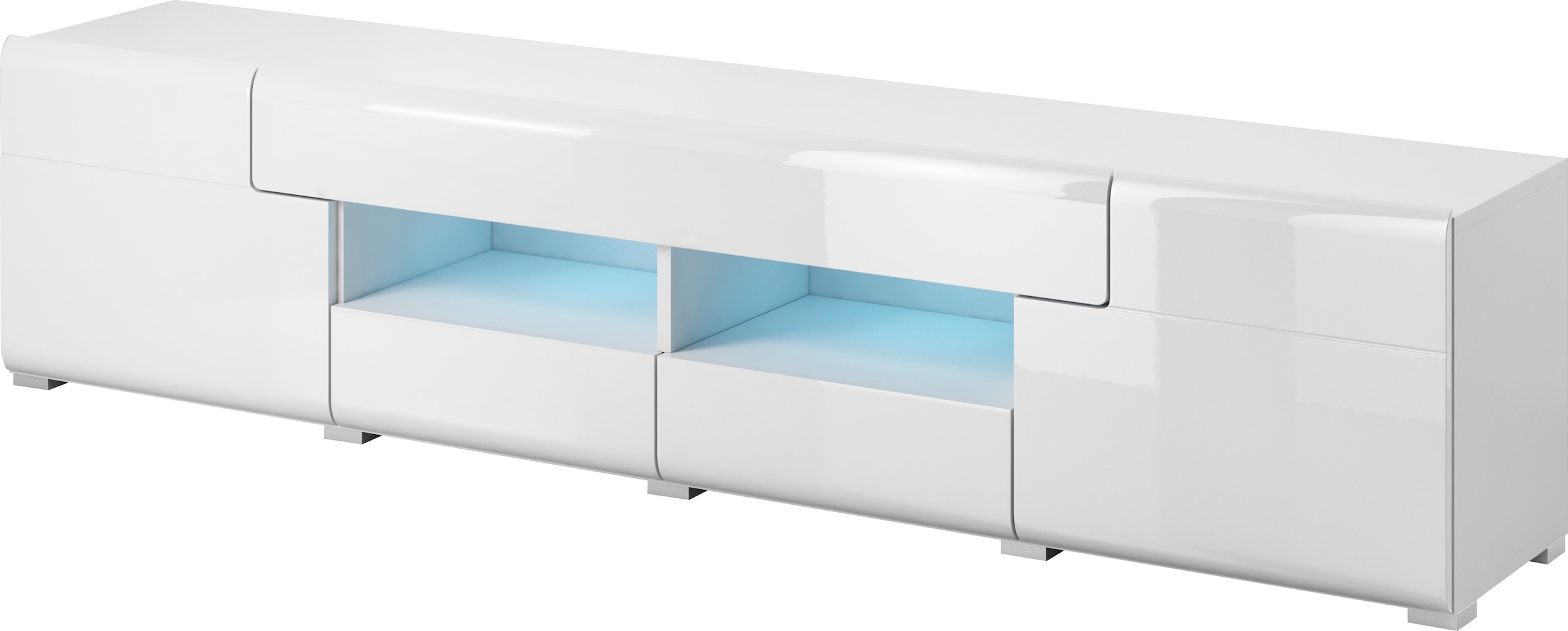 INOSIGN Lowboard »Toledo,Breite 209cm, trendige TV-Schrank mit dekorative Fräsungen« TV-Board ohne Beleuchtung, TV-Kommode mit viel Stauraum