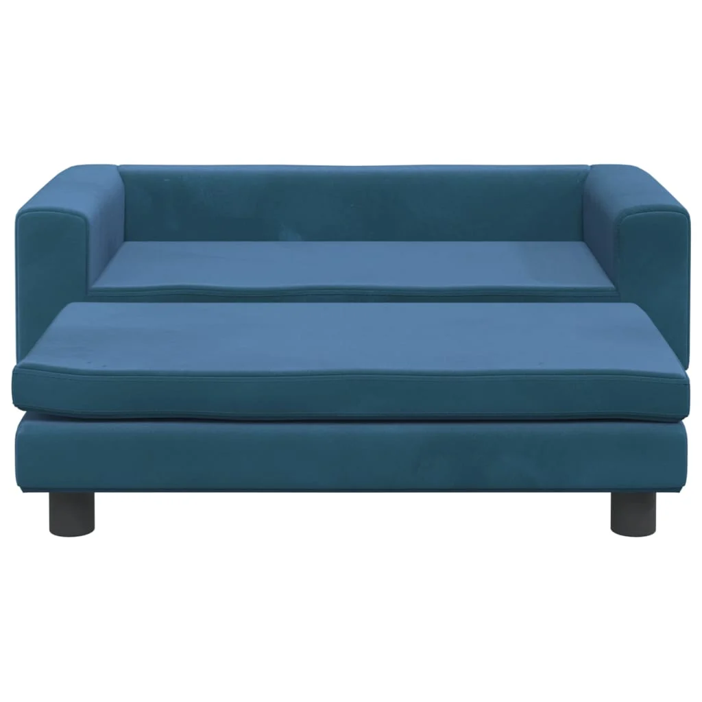 Cama para cães vidaXL com extensão, veludo azul, 100x50x30 cm