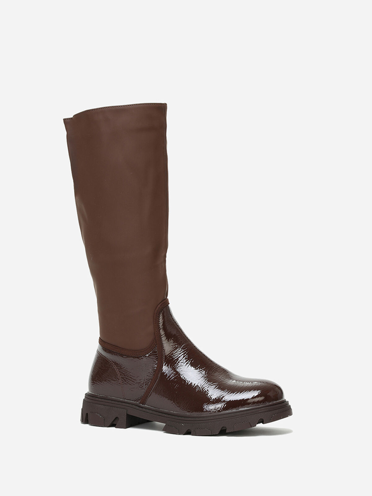 Bottes bi-matières crantées grandes tailles- Marron