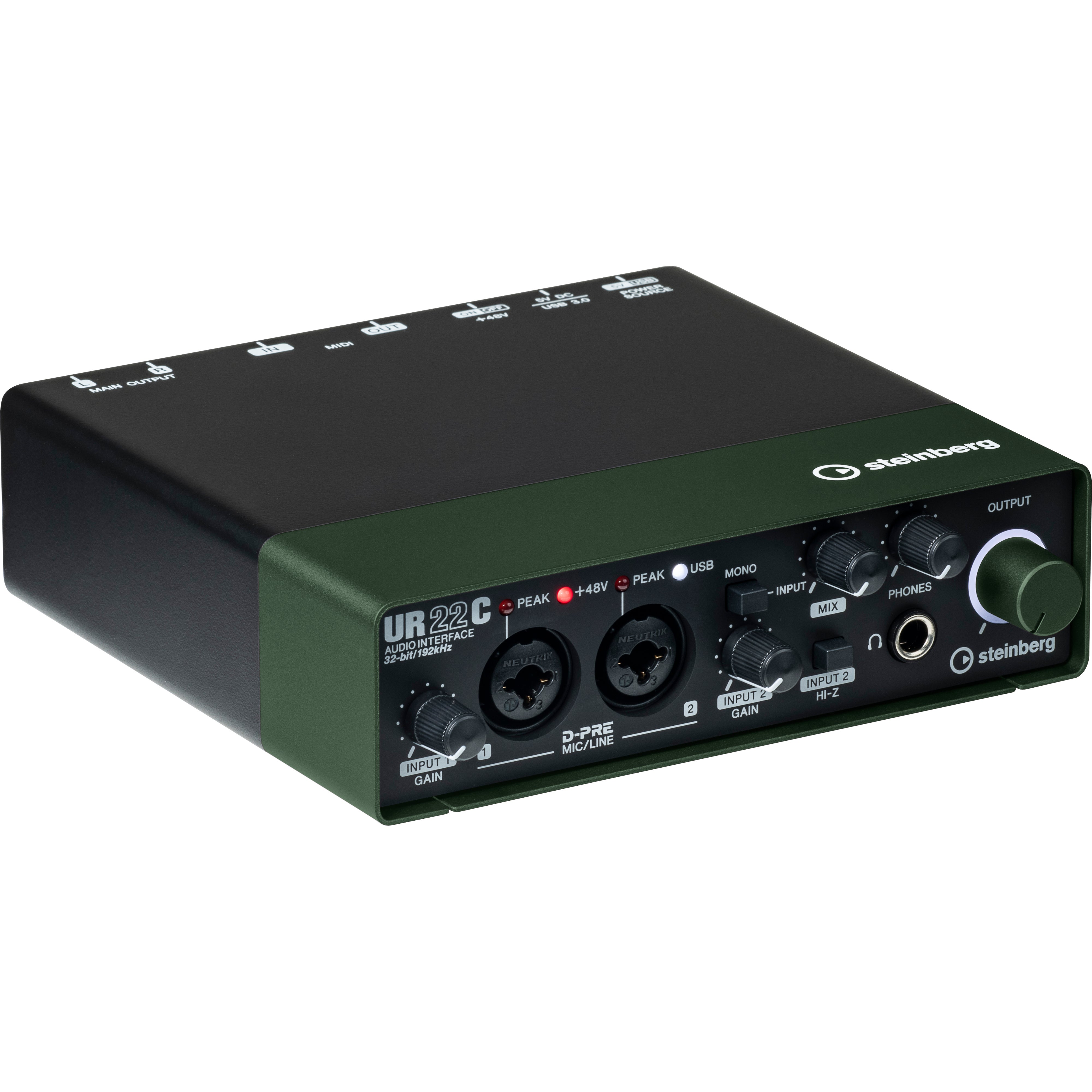 Steinberg UR22C USB 3 audio interface GREEN
