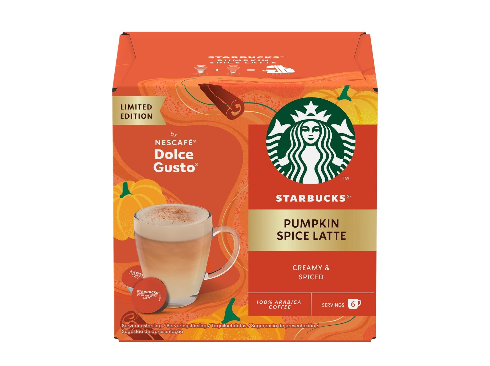 CAPSULAS STARBUCKS NDG PUMPKIN SPICE LATTE 6 UN