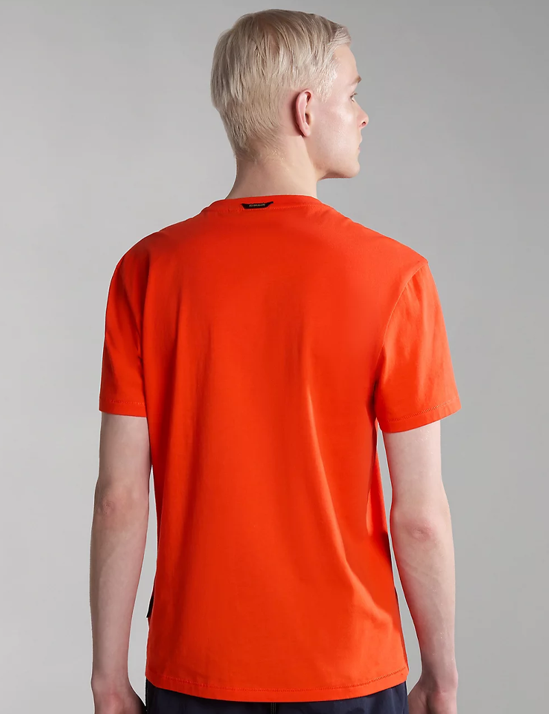 NAPAPIJRI T-SHIRT HOMME MANCHES COURTES LOGO IMPRIMÉ TURIN ROUGE