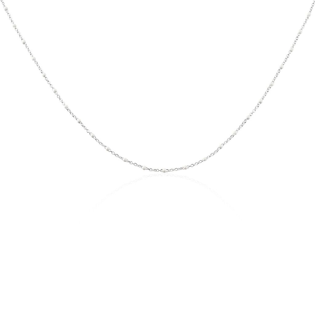 Collier Polka Argent Blanc