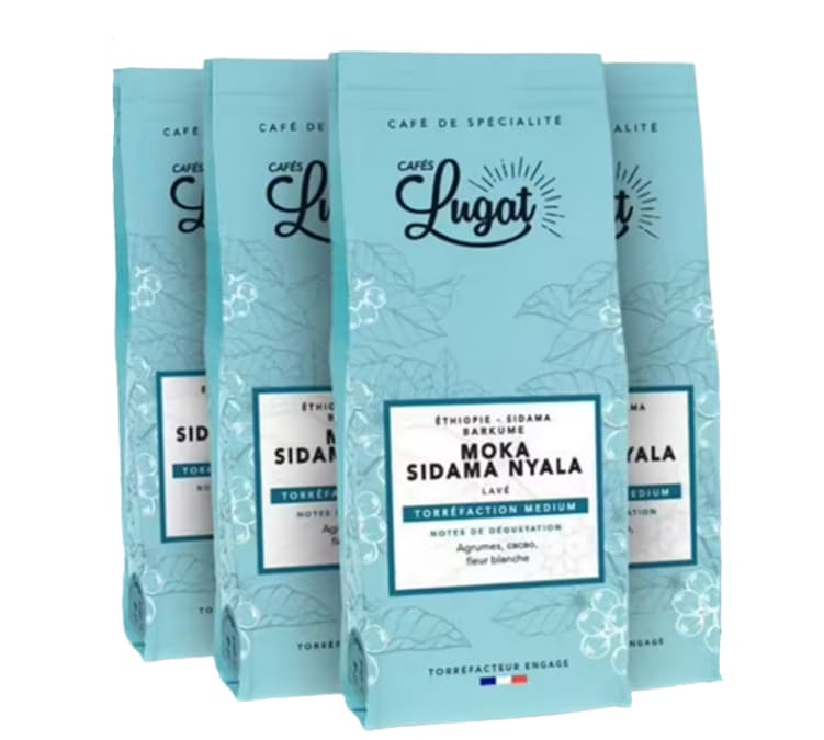 Café moulu : Ethiopie - Moka Sidama Nyala - 4 x 250g - Cafés Lugat