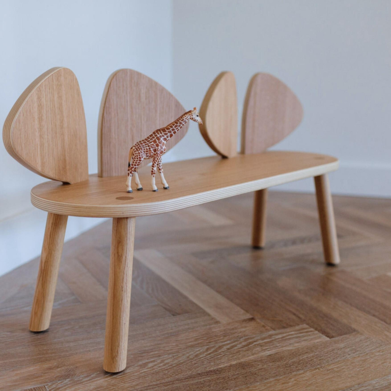 Nofred Mouse kinderbank gelakt eiken