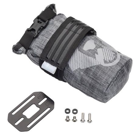 B-RAD TEKLITE ROLL-TOP BAG mit Montageplatte an Bidonhalterösen  grau  1L