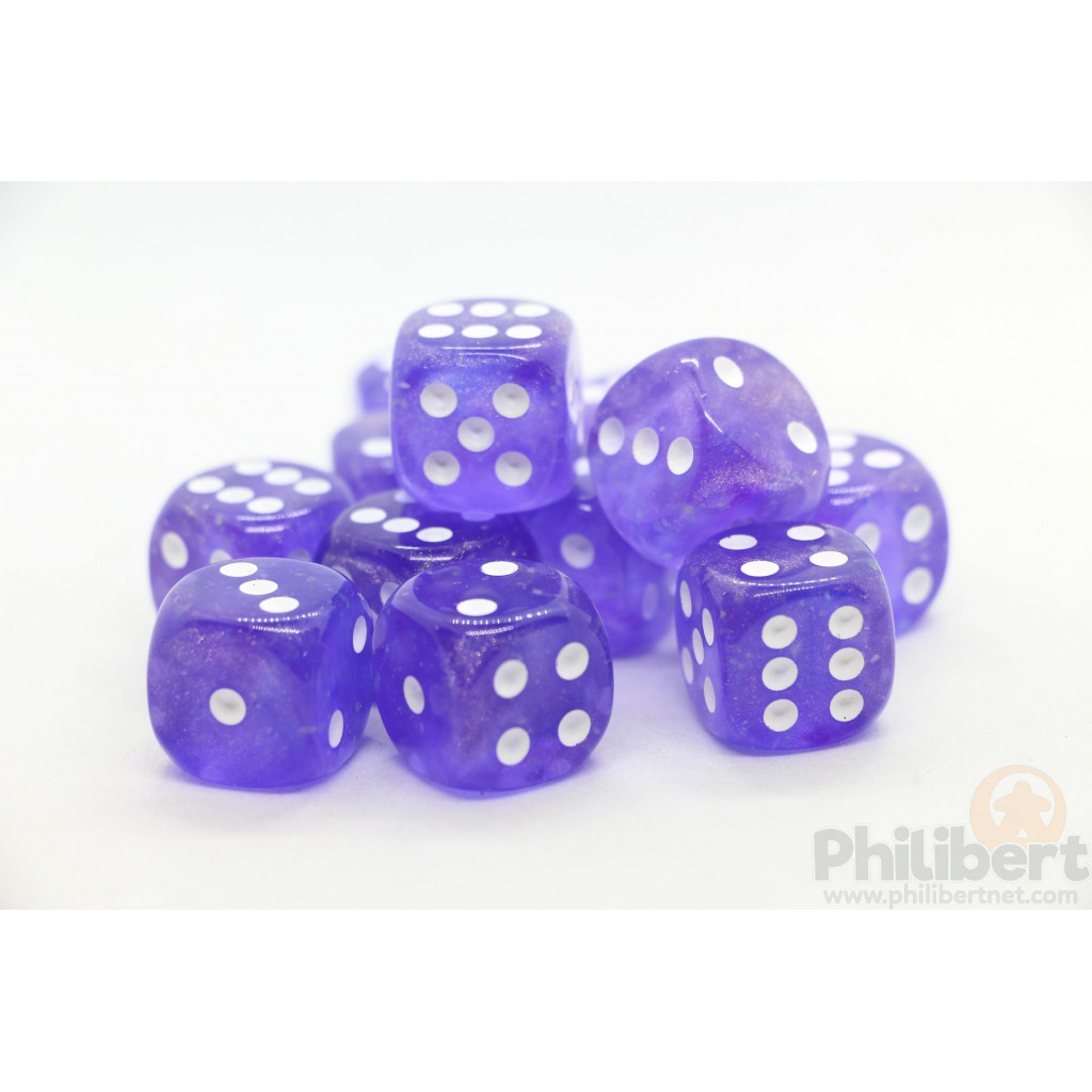 Set de 12 Dés 6 Faces Chessex : Borealis
