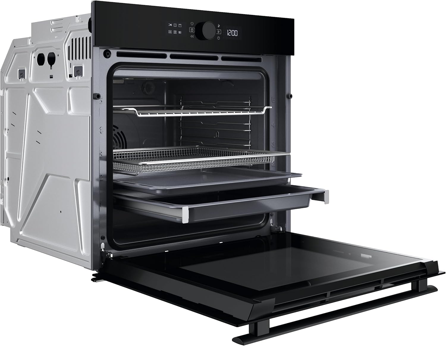 Bauknecht BBI4S8HM1SK Einbau-Heißluftbackofen/ 60 cm, 73 l/Multi-Level-Kochen/AirFry-Funktion/PowerHeißluft/High-Temperature Pizzafunktion/Dynamic Intelligence/Active Multiflow