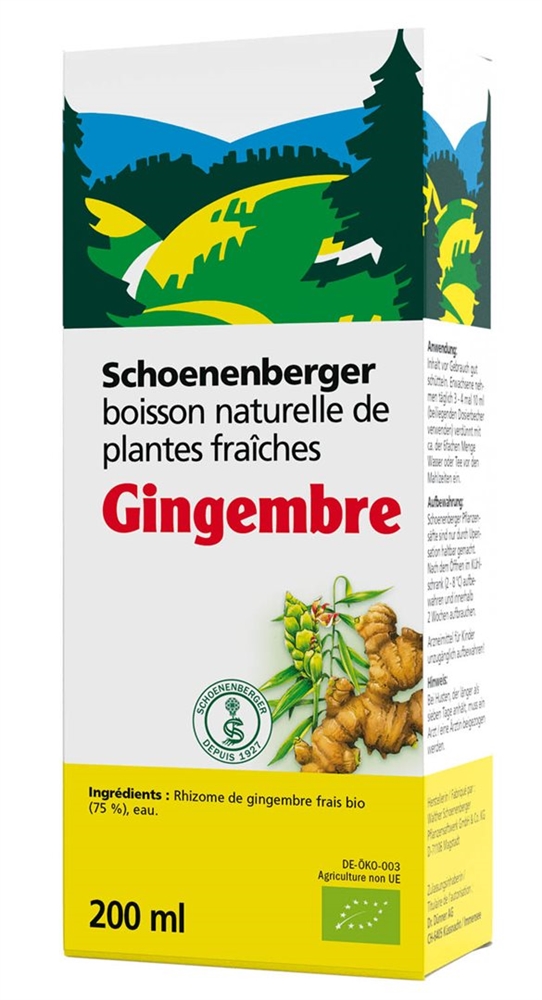 SCHOENENBERGER Ingwer Frischpflanzentrunk<br>200 ml, Flasche, Bio