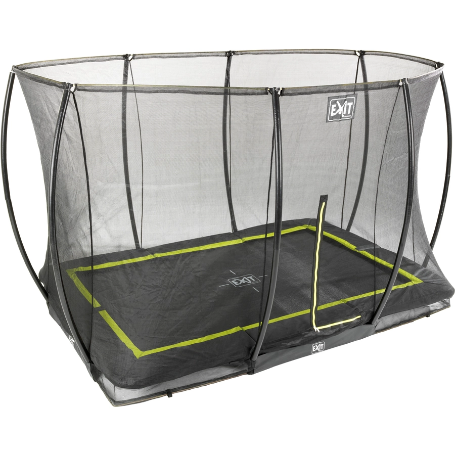 EXIT Bodentrampolin Silhouette Rechteckig 244x366 cm mit Sicherheitsnetz - schwarz