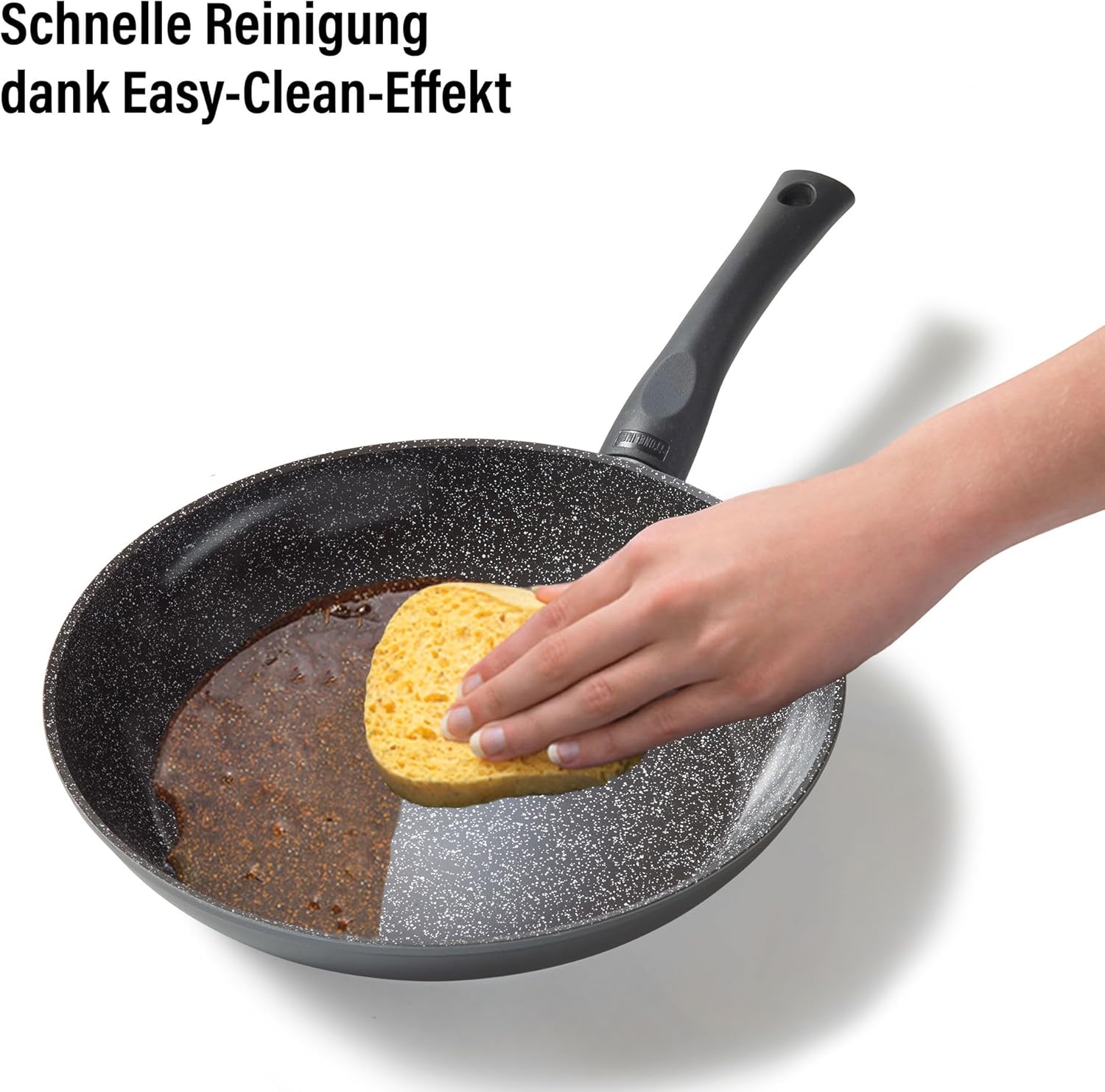 STONELINE Ceramic Keramikpfanne Töpfe Set 16 teilig 18/20/24/28 cm Töpfe Pfannen PFAS-frei Topfset Pfannenset Induktion Kochgeschirr Set mit Deckel Keramikbeschichtung mit echten Steinpartikeln, Grau