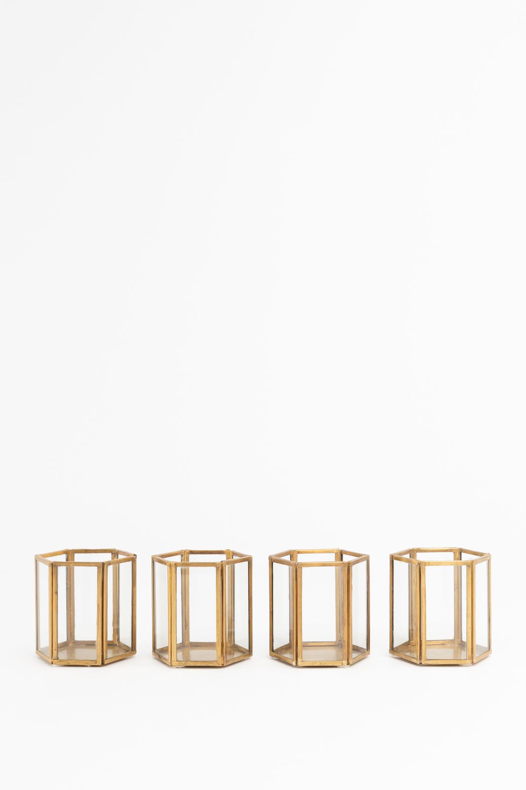 Waxinelichtje glas metaal
