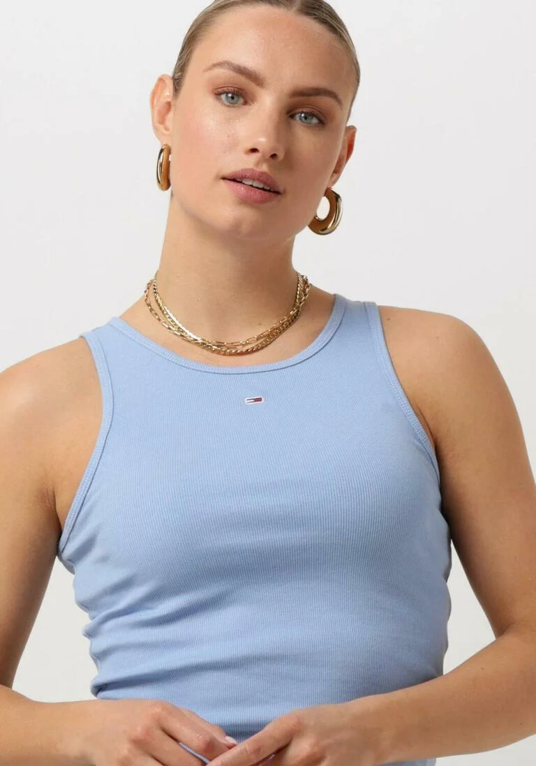 TOMMY JEANS blauwe tommy jeans top tjw essential rib tank