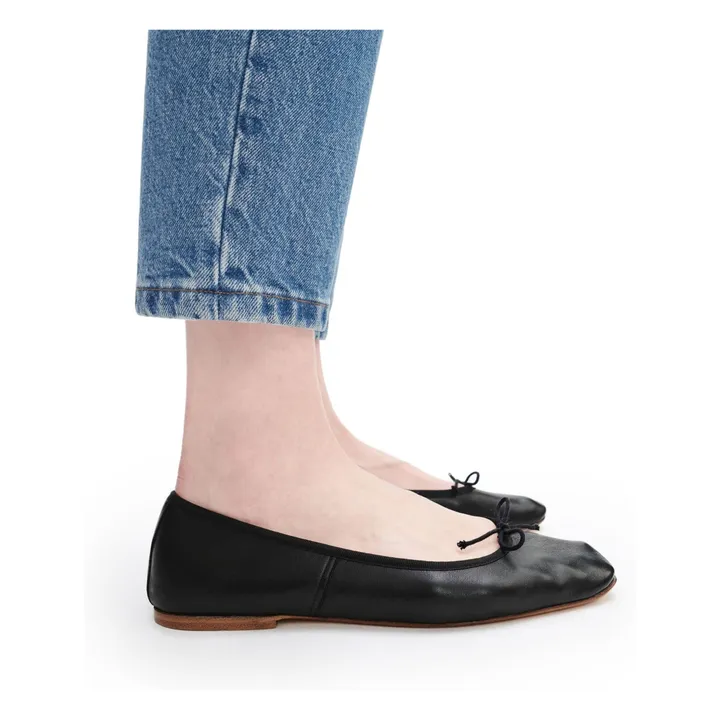 A.P.C. Ballerines Leah Cuir Lisse | Noir