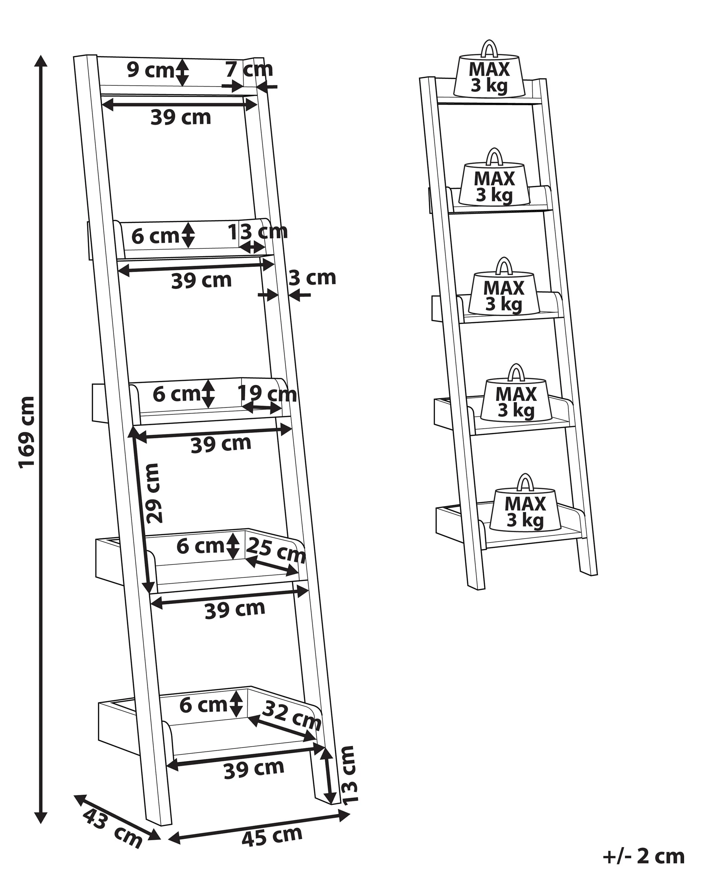 Opbergkast met 5 planken MOBILE DUO 169 cm Donkerbruin
