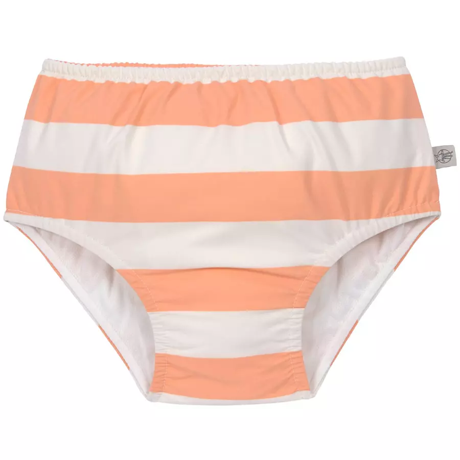 LÄSSIG Schwimmwindel Block Stripes  weiß rosa orange