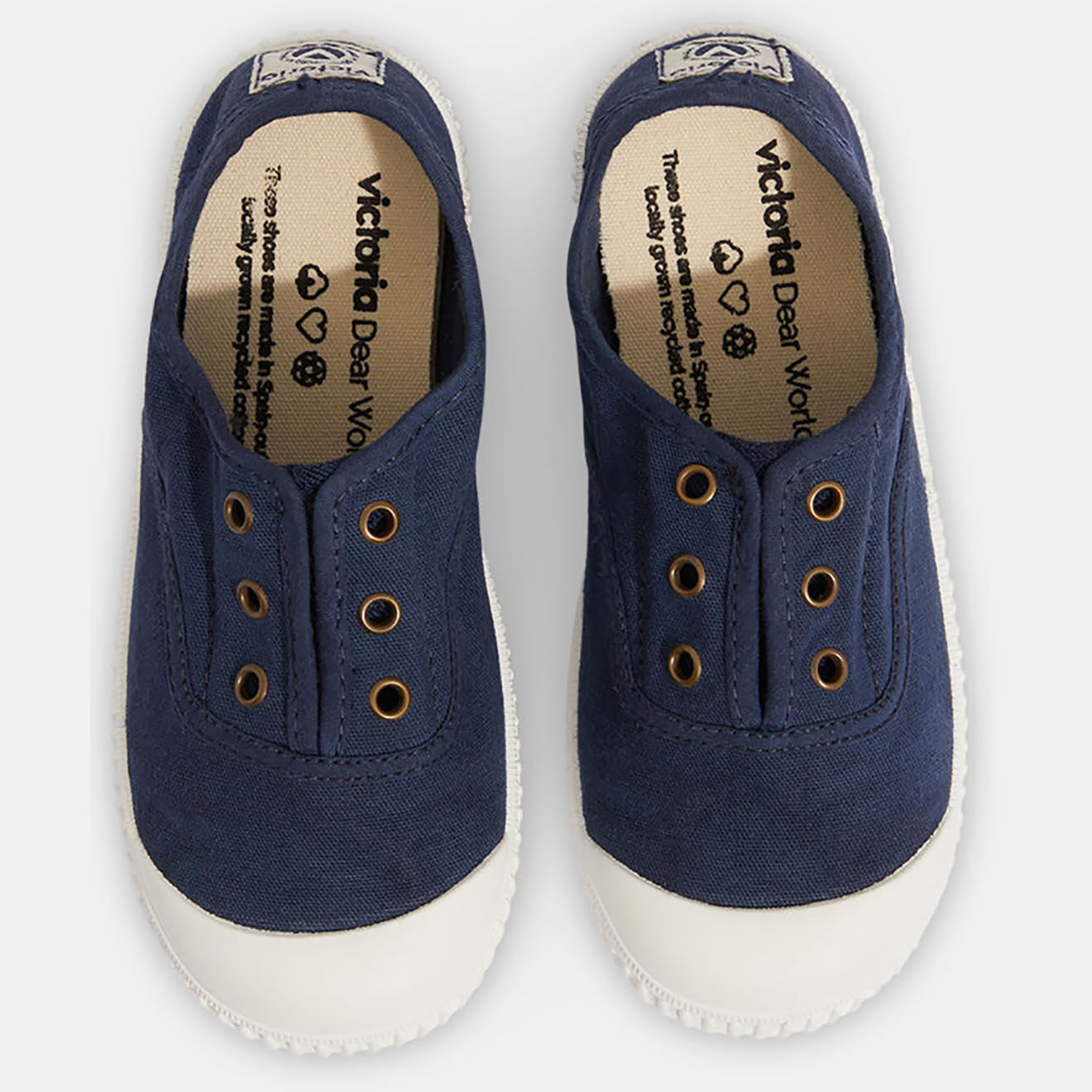 Victoria Baskets en Coton Bio bleu marine