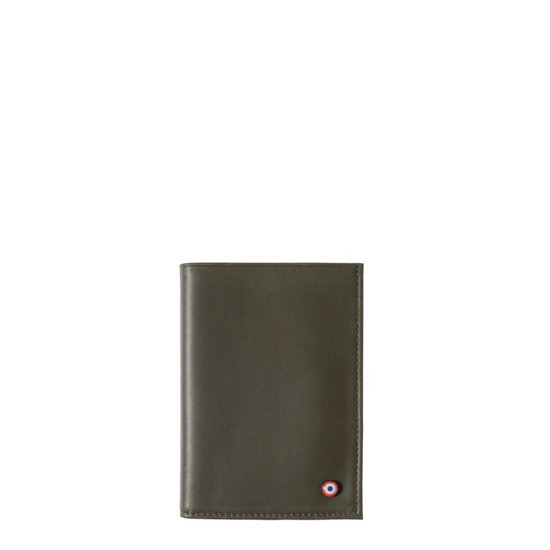 Grand Portefeuille Albert en cuir Vintage Bois vert