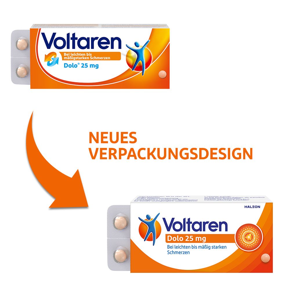 Voltaren Dolo 25mg Tabletten, Schmerztabletten gegen Rückenschmerzen 10 St. - Jetzt 20% Rabatt mit dem Code voltaren20 sparen