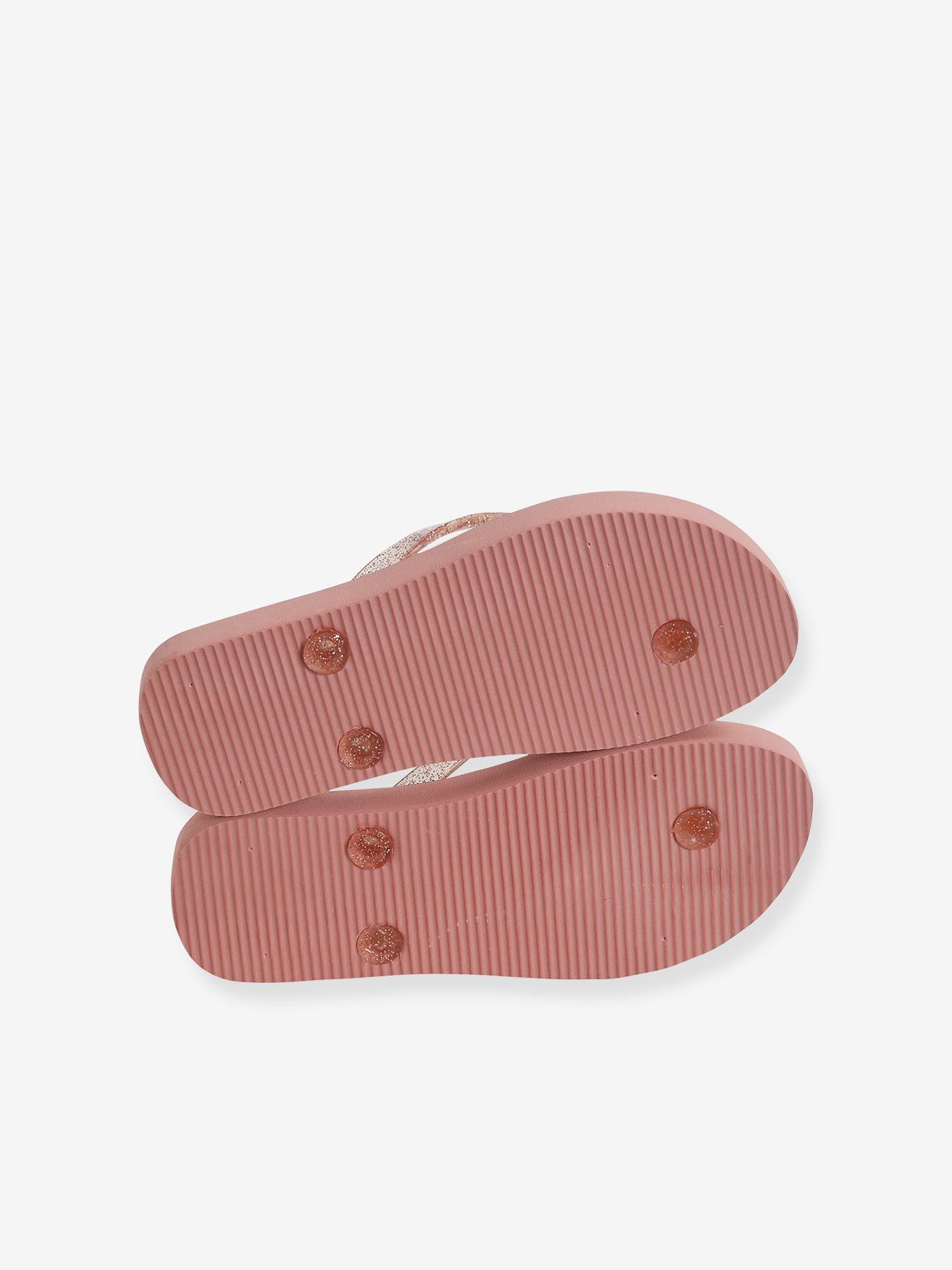 Chinelo estampado para meninas, estampa verde escura