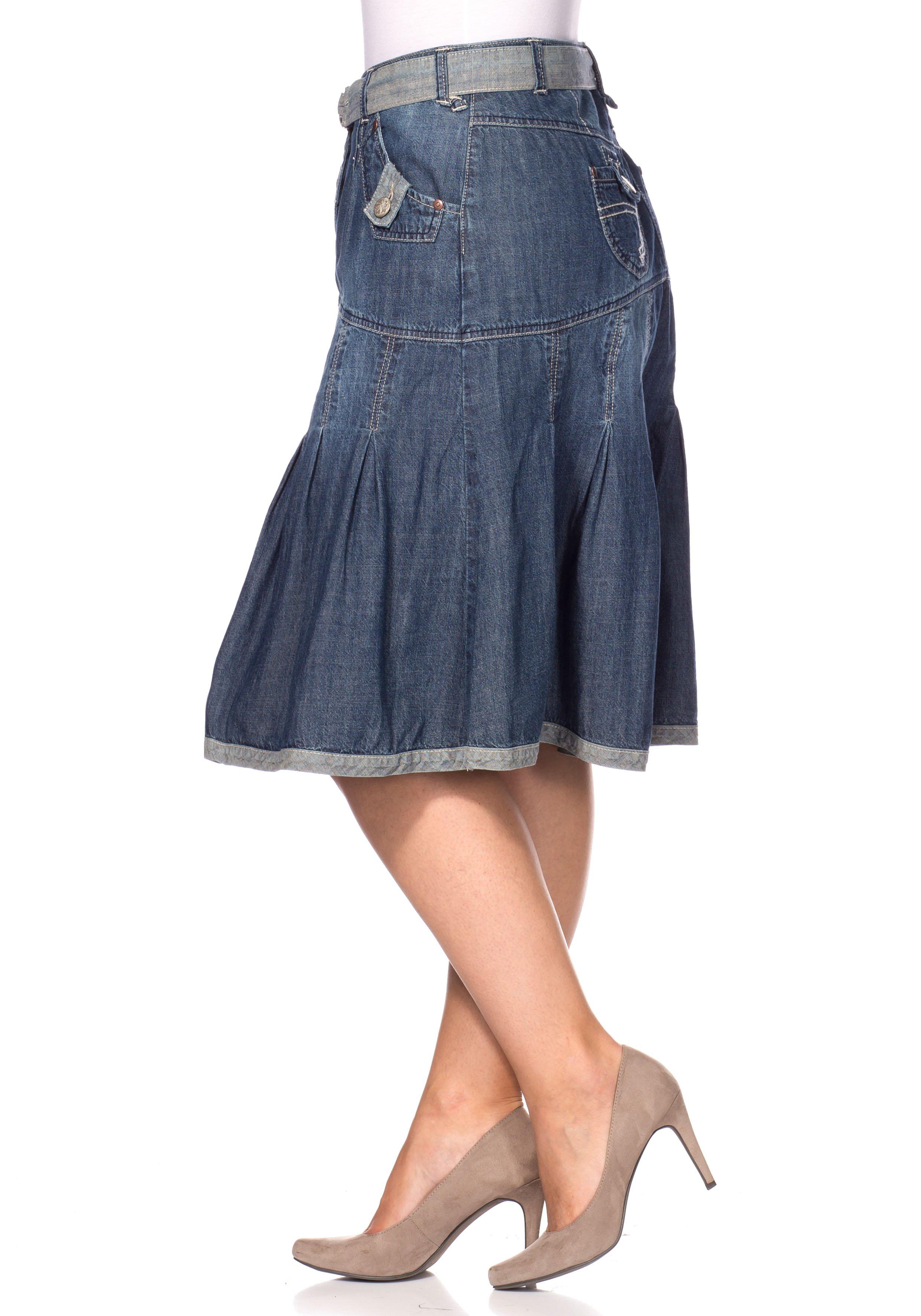 Jeansrock mit Falten