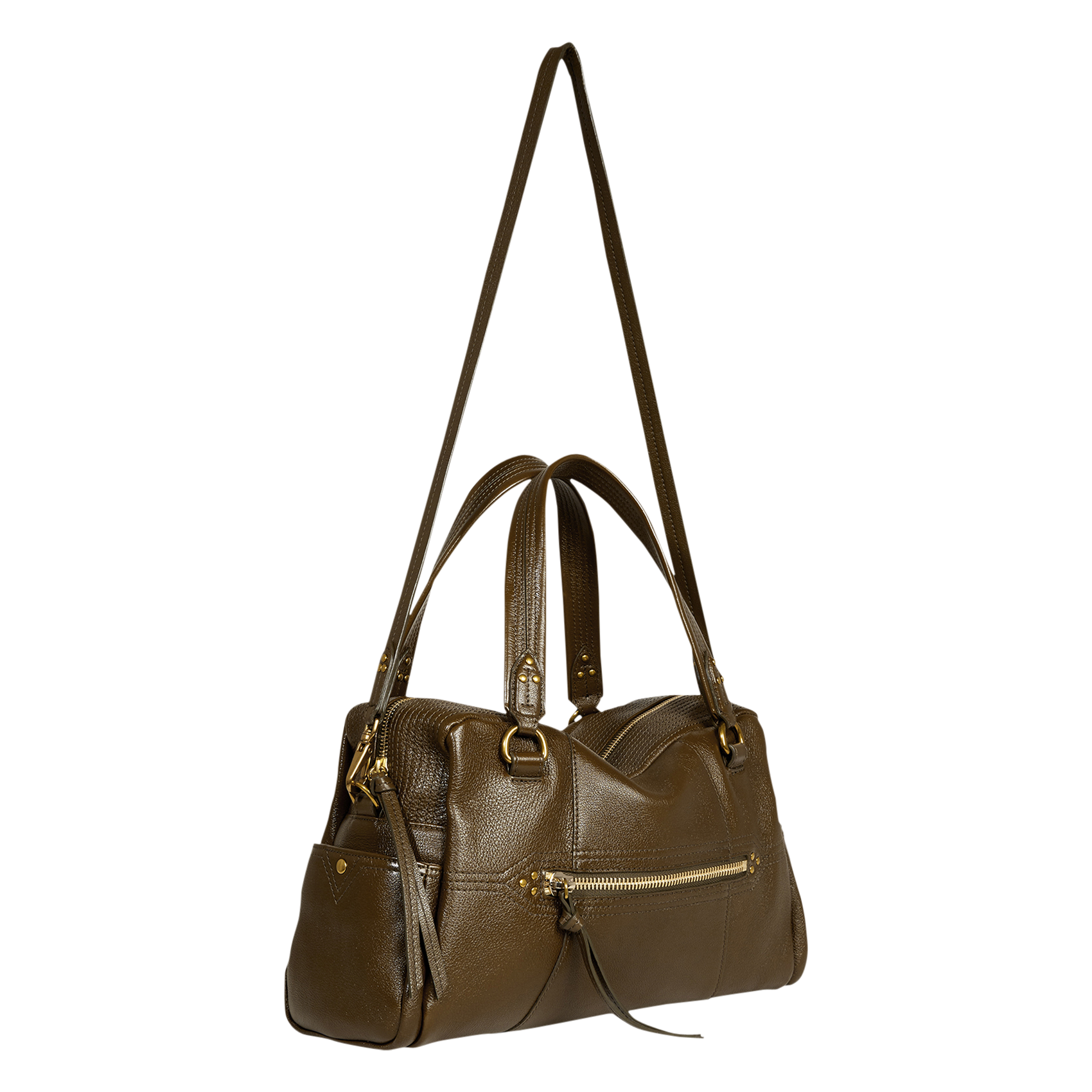 LUCKY - Sac shopping en cuir | Kaki