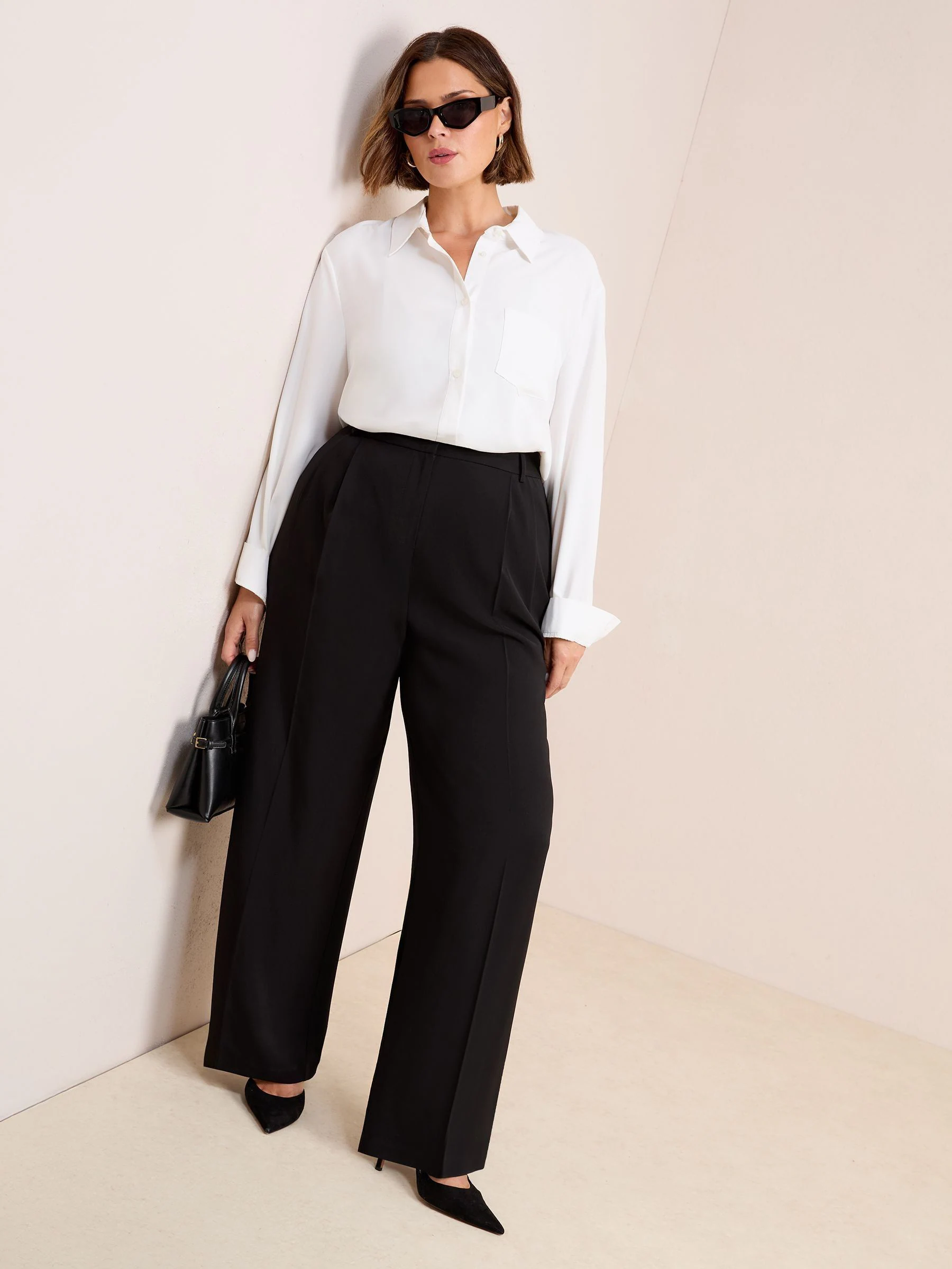Zwart - Friends Like These Premium broek met wijde pijpen en elastiek aan de achterkant