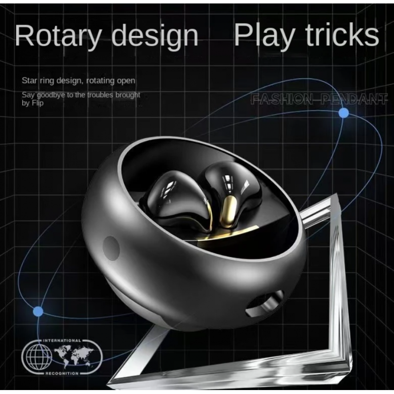Fones de ouvido sem fio Bluetooth Smartek, com design giratório em metal, ideais para música e jogos.