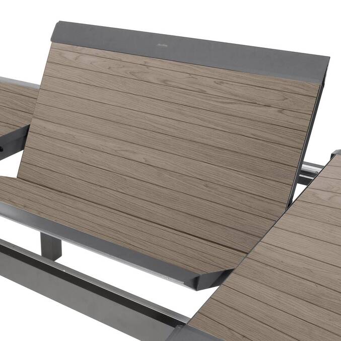 Table de jardin extensible ALLURE Effet bois muscade & Graphite
