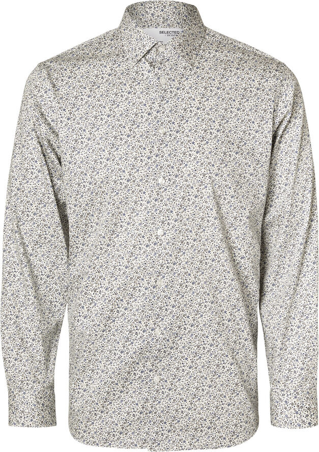Selected Homme SLHSLIM-PERFORMANCE AOP SHIRT LS Sort