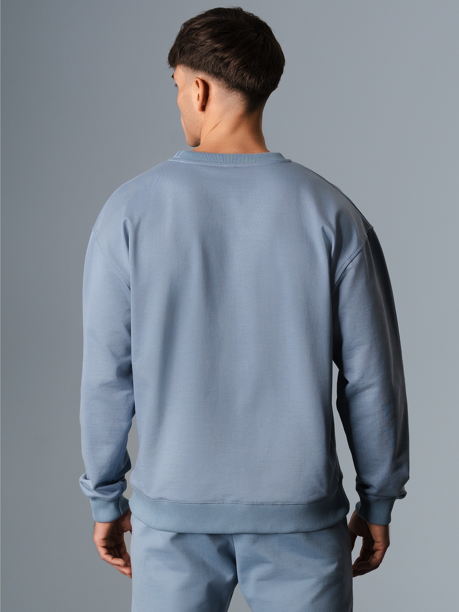 Oversized Sweatshirt mit Logo-Patch Pearl-blue