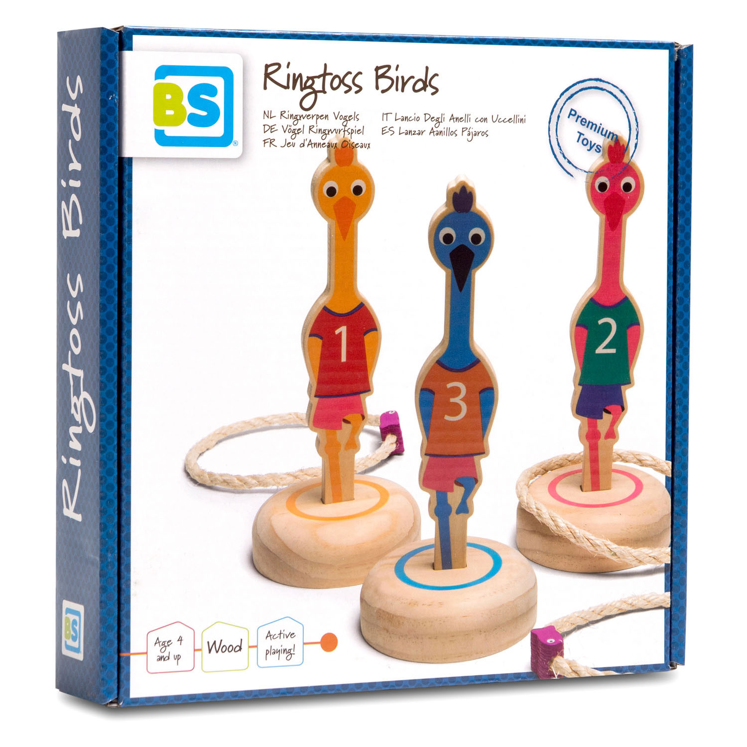 BS Toys Ringwerpen Vogels Hout- Werpspel
