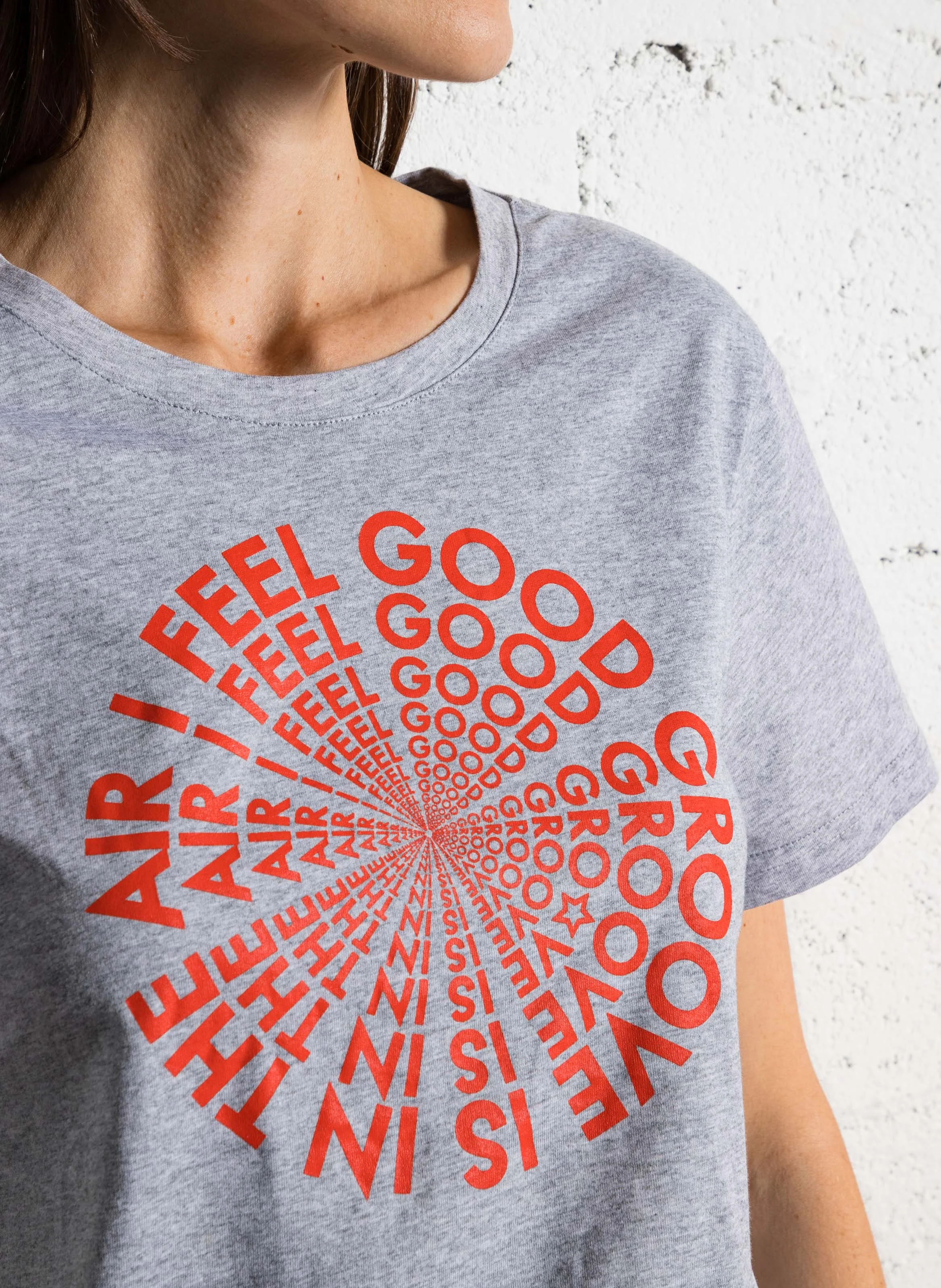 TROOVE - Tee-shirt droit sérigraphié en coton | Gris