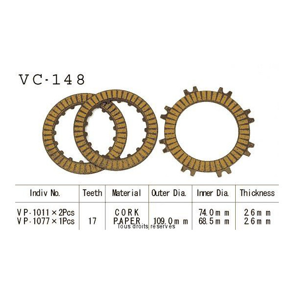 Kyoto - Disques garnis d'embrayage VC148